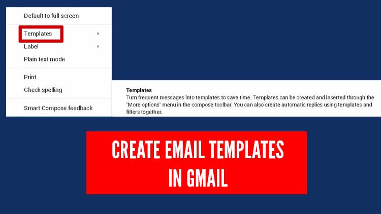 Thumbnail to create email templates in gmail that contains some steps in the process
