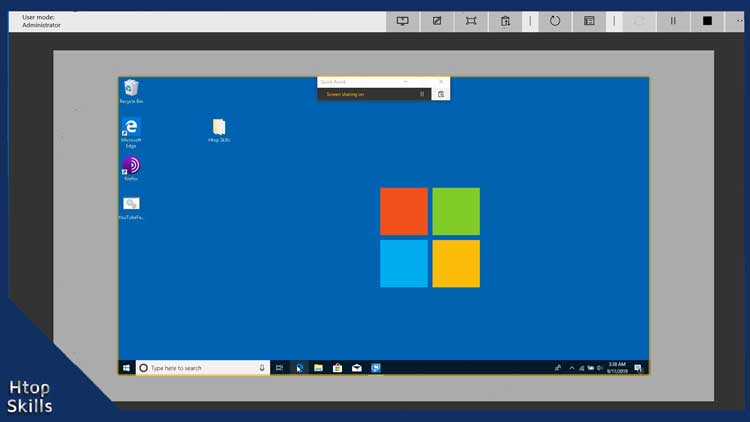 Image contains Quick Assist remote computer desktop window