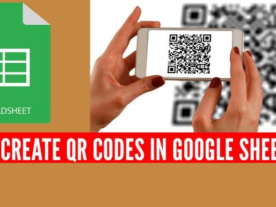 Google Spreadsheet logo and a smartphone scanning a QR code.