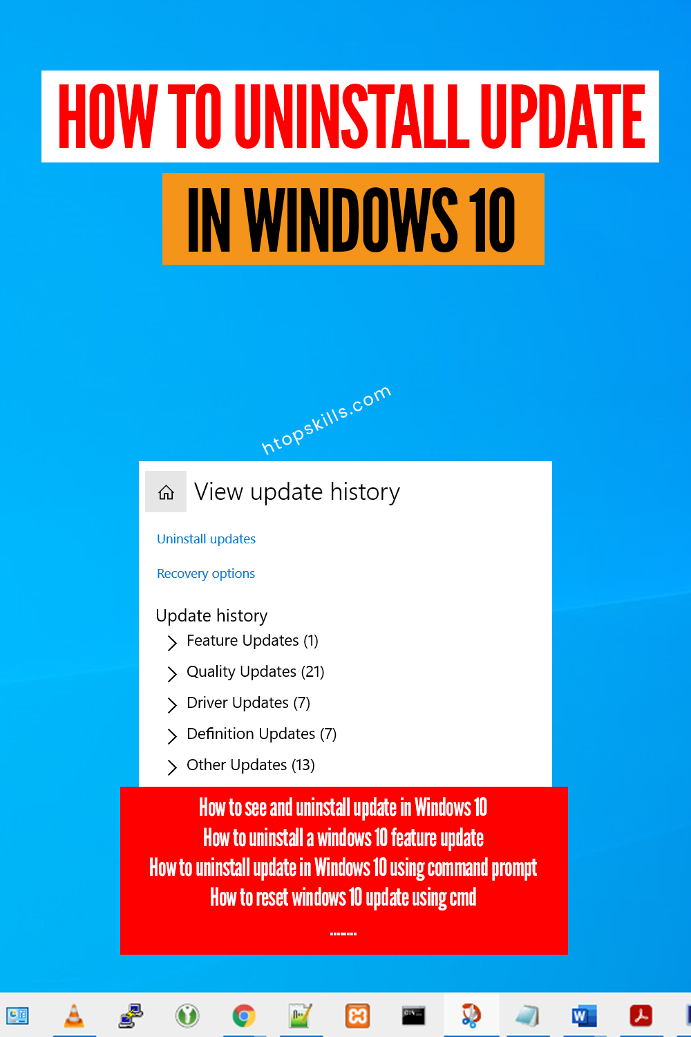 How to uninstall update in Windows 10 - Htop Skills