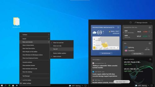 Remove Weather and News from Windows 10 Taskbar - Htop Skills